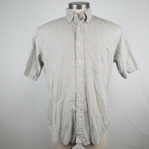 Brooks Brothers Shirt Mens Medium Casual Pocket Button Down Plaid Short Sleeve